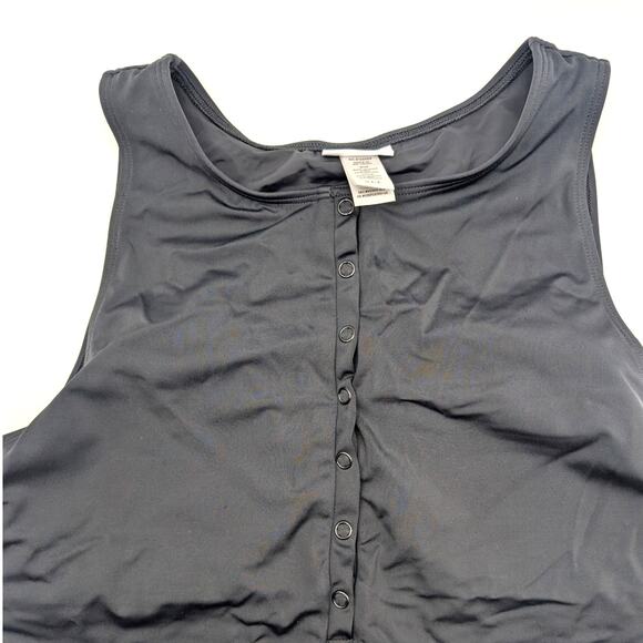 Andie Women's Stretchy Henley One Piece Swimsuit Snap Button Size XLT Black - Picture 5 of 10